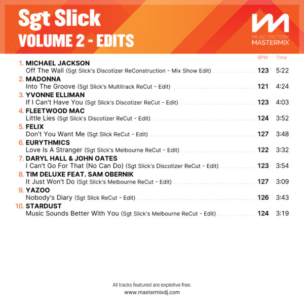 Sgt Slick Remixes Volume 2 - Edits - Image 2