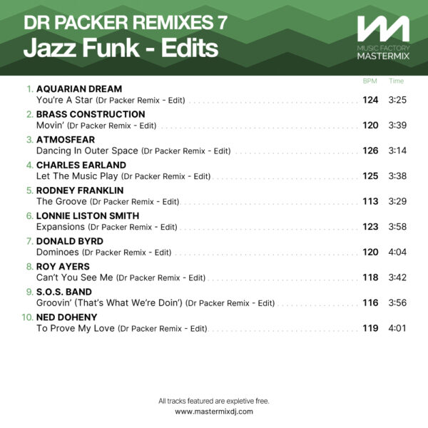 Dr Packer Remixes 7 - Jazz Funk - Edits - Image 2