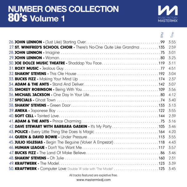 Number Ones Collection 80s Volume 1 - Image 3