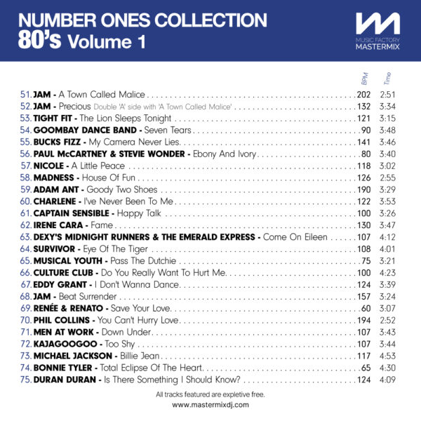 Number Ones Collection 80s Volume 1 - Image 4