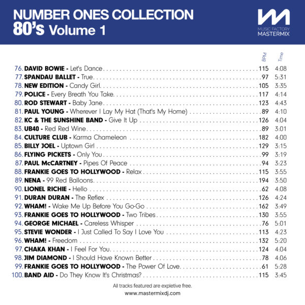 Number Ones Collection 80s Volume 1 - Image 5